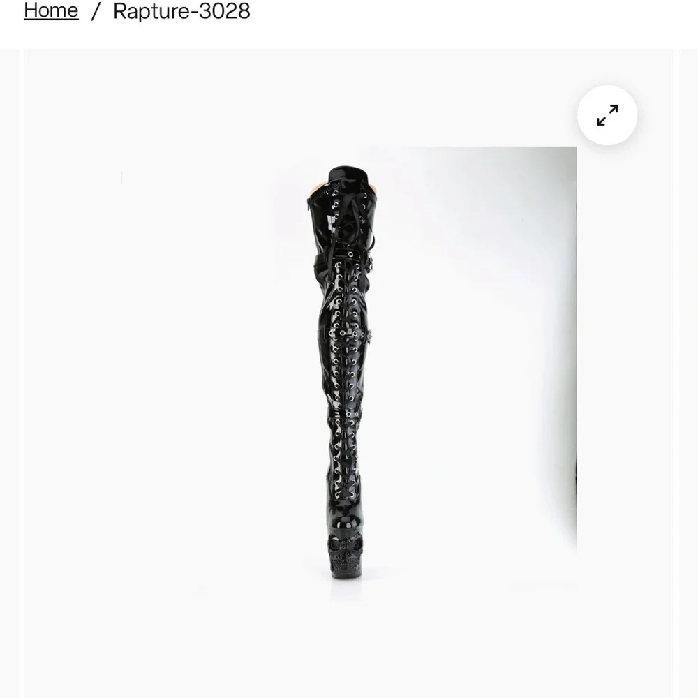 Pleaser Over The Knee Platform Boots (matte blk) NWOT size 9 - Picture 5 of 12